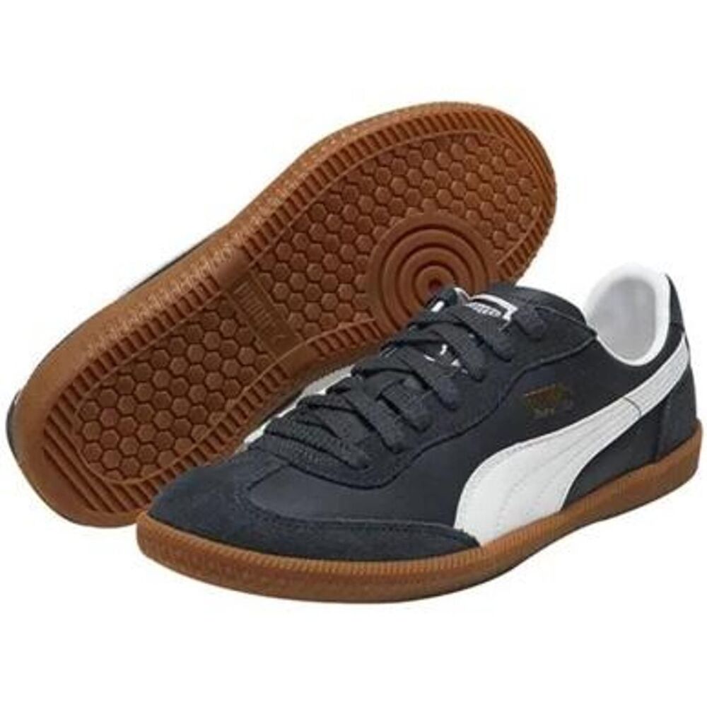 Puma Super Liga OG retro sneakers in navy blue/white with a classic gum sole.